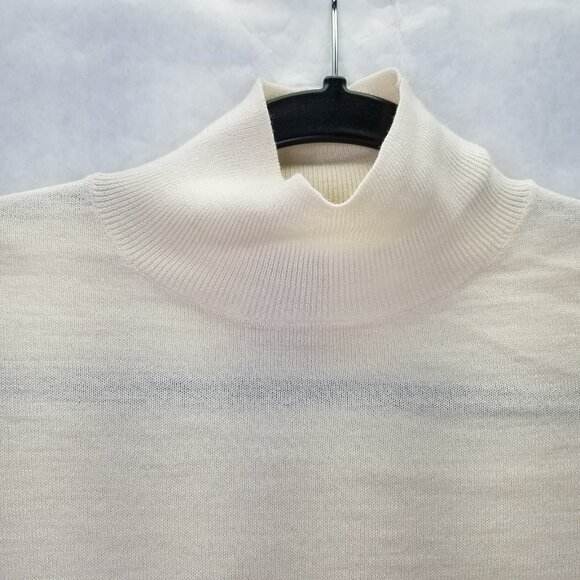 Uniqlo × Marimekko Mock Turtleneck Sweater S Knit Wave Cream Gray Black Wool - Picture 6 of 15